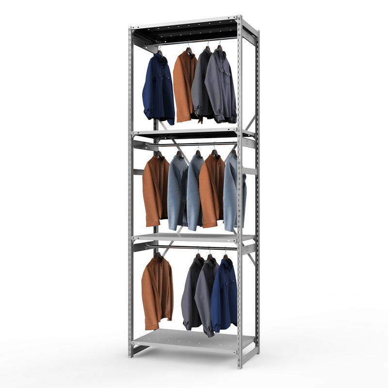 Стеллаж металлический для одежды ТСУ Универсал, 3000х1000х500 мм. полки: метал. перф. 4 шт.