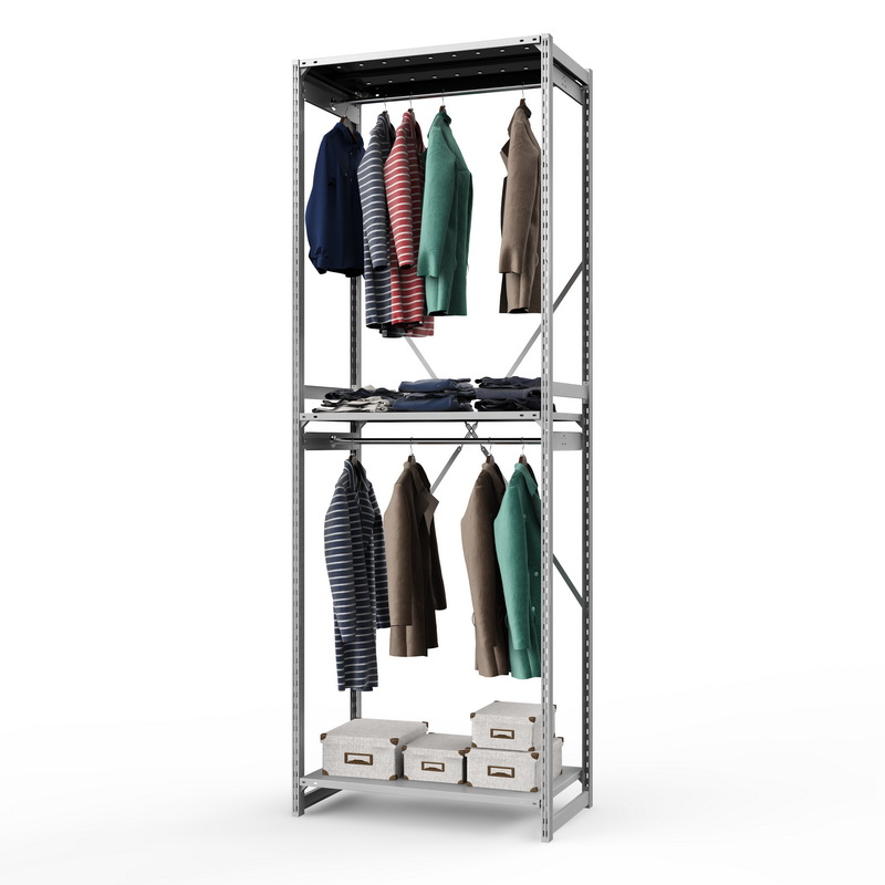 Стеллаж металлический для одежды ТСУ Универсал, 3000х1000х600 мм. полки: метал. перф. 3 шт.