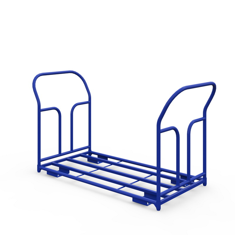 Тележка каркасная с двумя ручками ТКД 4 (г/п 500 кг, 1200x600 мм, колеса литая протекторная резина 160 мм)