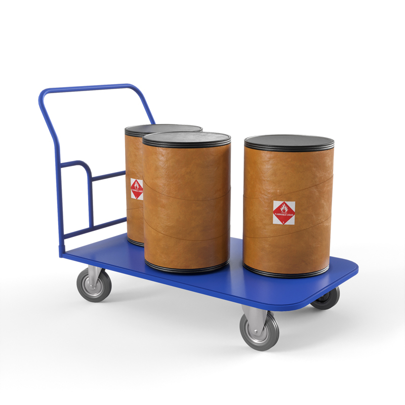 Тележка платформенная ТПТ (г/п 500 кг, 1200x600 мм, колеса серая резина 200 мм)