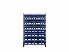 Стеллаж для пластиковых лотков SORTEX односторонний 1500x1000x450.04