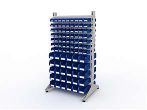 Стеллаж для пластиковых лотков SORTEX двухсторонний 1800x1000x800.05