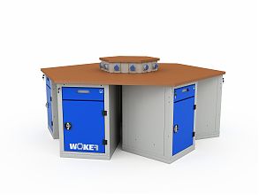 Верстак шеститумбовый WOKER PRO 6002.2500