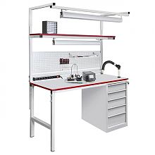 Стол металлический промышленный с тумбой СП-1500Т3 ESD