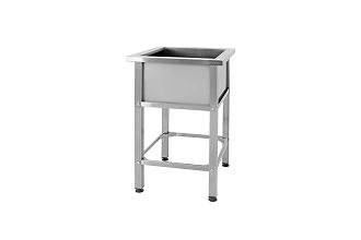 Ванна моечная ВМСн - 700 (700x700x860) Norma Inox, 1 м/о 600x600x350 (полка с отверстием, борт; ножка профильная, тр. 40x40)