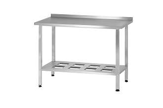 Стол производственный СПРп - 1500x800x860 Profi Inox, борт (полка-решетка)