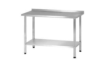 Стол производственный СПРп - 1500x600x860 Profi Inox, борт (полка сплошная)
