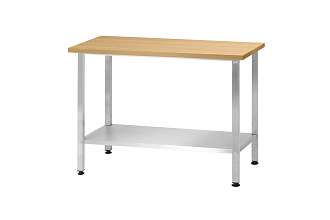 Стол кондитерский СПРп - 1500x800x860 Profi Inox, бук/40 (полка сплошная)