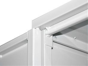 Стеллаж-шкаф СТ-300 с сетчатыми дверьми и сплошной стенкой 2000х980х500, 4 полки