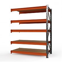 Секция приставная стеллажа металлического Оптима, 3500x1250x785 мм. Ярусы: 5 шт. метал