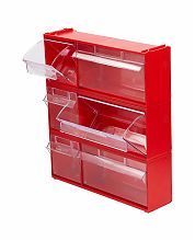 Короб откидной F-300-2, 300х97х112мм, красный, прозрачный