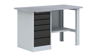 Верстак однотумбовый (драйвер) - ВП 3/1.2 (Графит)