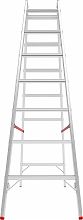 Индустриальная двухсторонняя алюминиевая стремянка с развальцованными ступенями NV5120.5
