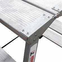 Стремянка двухсторонняя стальная с алюминиевыми ступенями и площадкой 350х260 мм NV2140.6