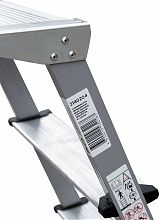 Стремянка двухсторонняя стальная с алюминиевыми ступенями и площадкой 350х260 мм NV2140.6