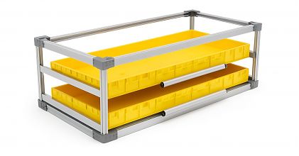 Каркасный модуль боковой, низкий борт, 2-х ярусный (КМБ-НБ-2)