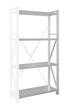 Стеллаж MS U 300x120x80/4 (Нагрузка на полку 180, перфорированная) ДС
