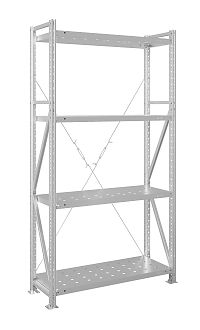 Стеллаж MS U 200x100x100/4 (Нагрузка на полку 300, перфорированная)