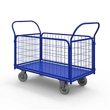 Тележка платформенная с сетчатыми бортами ТС 7 (800х1400) г/п 450 кг.160 серая резина