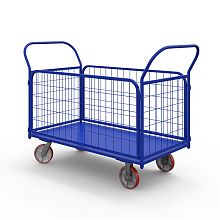 Тележка платформенная с сетчатыми бортами ТС 7 (800х1400) г/п 600 кг.200 чугун/полиуретан