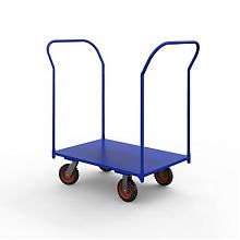 Тележка платформенная с двумя ручками ТЯ 6 основание (1200x800 мм, колеса черная резина 200 мм)