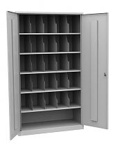 Металлический шкаф для противогазов ХПГ-25, с двумя дверьми+ниша